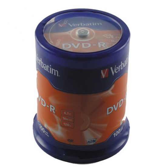Лазер диск Verbatim DVD-R 4.7 Gb 16х Cake box 100 шт.