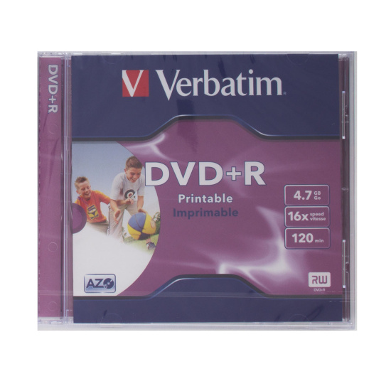 Лазер диск Verbatim DVD+R 4.7 Gb 16х Jewel PRINT