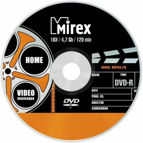 Лазер диск Mirex DVD-R 4.7 Gb 16х Slim Видеоколлекция