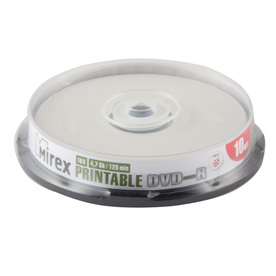 Лазер диск Mirex DVD+R 4.7 Gb 16х Cake box 10 шт. INK PRINT