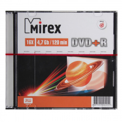 Лазер диск Mirex DVD+R 4.7 Gb 16x Slim
