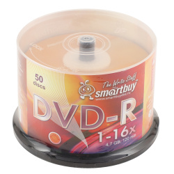 Лазер диск SmartBuy DVD-R 4.7 Gb 16x Cake box 50 шт.