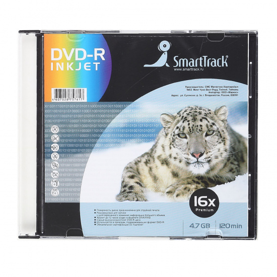 Лазер диск Smart Track DVD-R 4.7 Gb 16x Slim PRINT