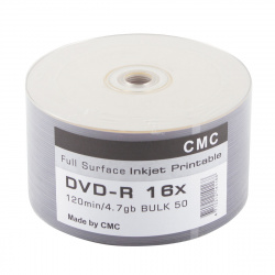 Лазер диск Ritek/CMC/MBI DVD-R 4.7 Gb 16x Bulk 50 шт. PRINT