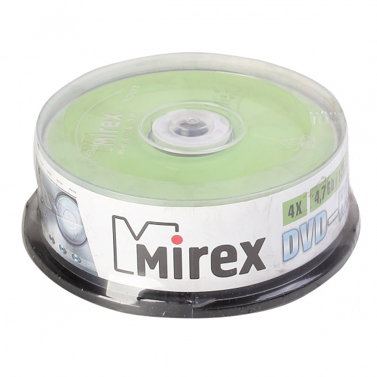 Лазер диск Mirex DVD-RW 4.7 Gb 4x Cake box 25 шт.