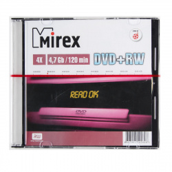 Лазер диск Mirex DVD+RW 4.7 Gb 4x Slim