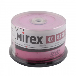 Лазер диск Mirex DVD+RW 4.7 Gb 4x Cake box 50 шт.