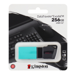 Флеш-память USB 256 Gb Kingston DT Exodia M USB 3.2 черный/зеленый