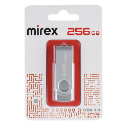 Флеш-память USB 256 Gb Mirex Swivel, Серебристый, USB 3.0