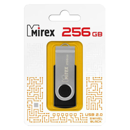 Флеш-память USB 256 Gb Mirex Swivel, черный