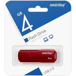 Флеш-память USB 4 Gb Smartbuy CLUE Burgundy (SB4GBCLU-BG)