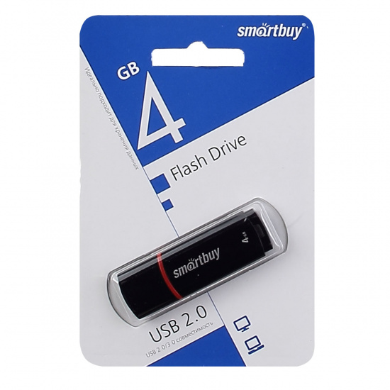 Флеш-память USB 4 Gb Smartbuy Crown Black (SB4GBCRW-K)
