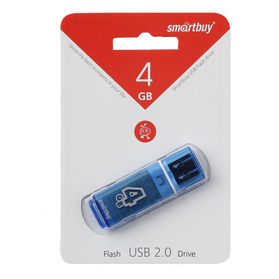 Флеш-память USB 4 Gb Smartbuy Glossy series Blue