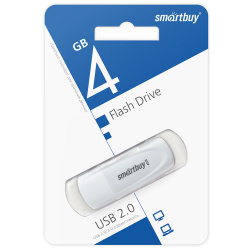 Флеш-память USB 4 Gb Smartbuy Scout White (SB004GB2SCW)