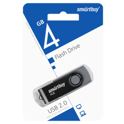 Флеш-память USB 4 Gb Smartbuy Twist Black (SB004GB2TWK)