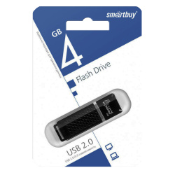 Флеш-память USB 4 Gb Smartbuy Quartz series Black (SB4GBQZ-K)