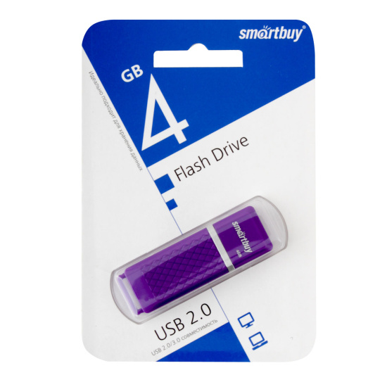 Флеш-память USB 4 Gb Smartbuy Quartz series Violet (SB4GBQZ-V)