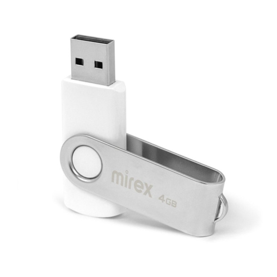 Флеш-память USB 4 Gb Mirex Swivel White, белый