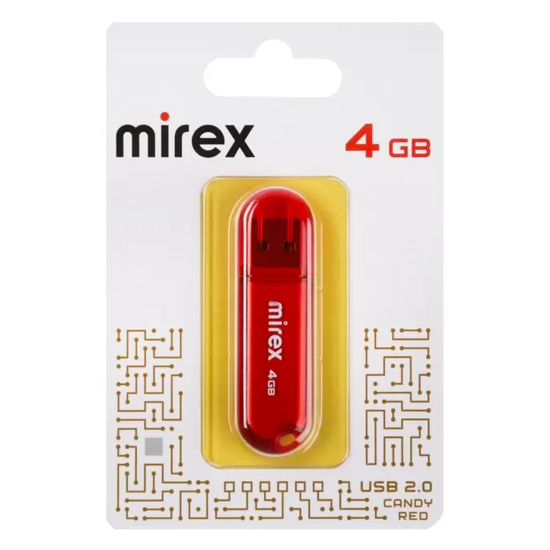 Флеш-память USB 4 Gb Mirex CANDY RED, красный