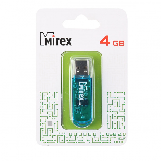 Флеш-память USB 4 Gb Mirex Elf USB 2.0, синий