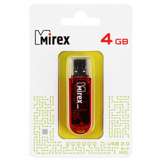 Флеш-память USB 4 Gb Mirex Elf USB 2.0, красный