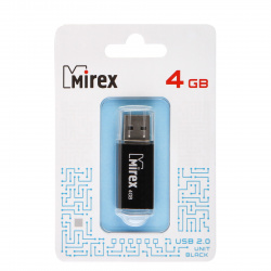 Флеш-память USB 4 Gb Mirex Unit USB 2.0, черный (13600-FMUUND04)