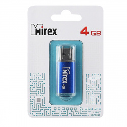 Флеш-память USB 4 Gb Mirex Unit Aqua USB 2.0, синий (13600-FMUAQU04)