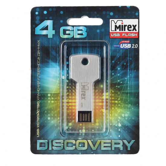 Флеш-память USB 4 Gb Mirex CORNER KEY, металл
