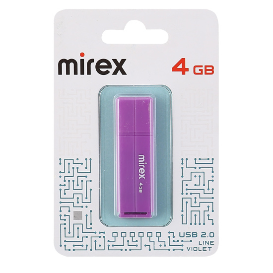 Флеш-память USB 4 Gb Mirex Line Violet, фиолетывый