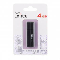 Флеш-память USB 4 Gb Mirex Line Black, черный