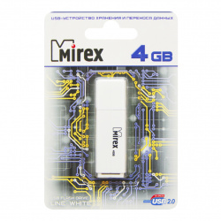 Флеш-память USB 4 Gb Mirex Line White, белый