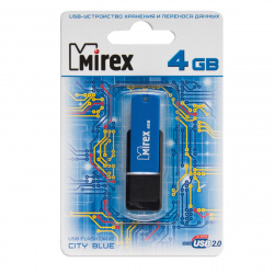 Флеш-память USB 4 Gb Mirex City Blue, черный/синий