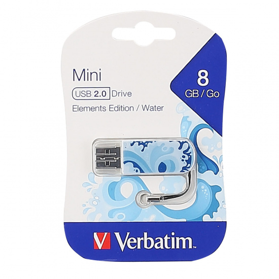 Флеш-память USB 8 Gb Verbatim USB 2.0 Mini Elements - Water