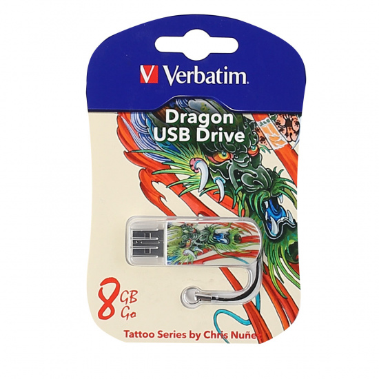 Флеш-память USB 8 Gb Verbatim USB 2.0 Mini Tattoo - Дракон