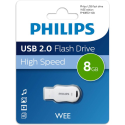 Флеш-память USB 8 Gb Philips WEE 2,0,  белый
