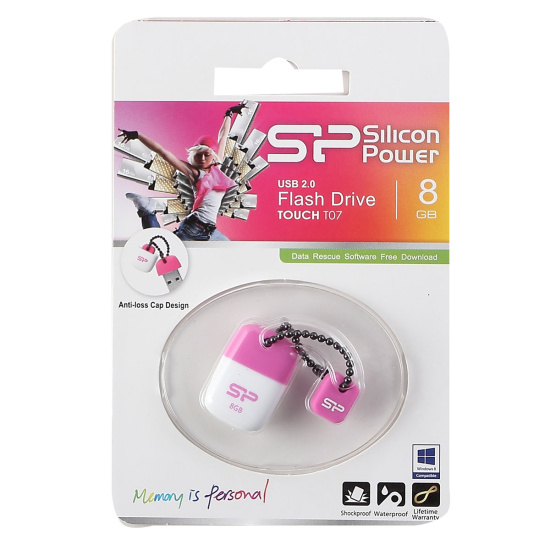 Флеш-память USB 8 Gb Silicon Power Touch T07 pink