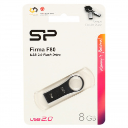 Флеш-память USB 8 Gb Silicon Power Firma F80, USB 2.0, Серебро, металл