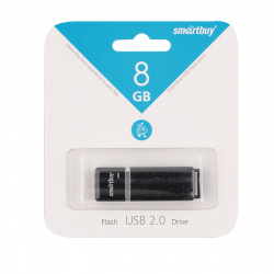 Флеш-память USB 8 Gb Smartbuy Quartz series Black (SB8GBQZ-K)
