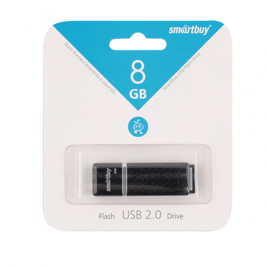 Флеш-память USB 8 Gb Smartbuy Quartz series Black (SB8GBQZ-K)