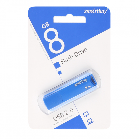 Флеш-память USB 8 Gb Smartbuy CLUE Blue (SB8GBCLU-BU)