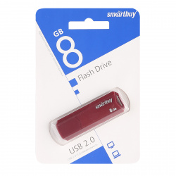 Флеш-память USB 8 Gb Smartbuy CLUE Burgundy (SB8GBCLU-BG)