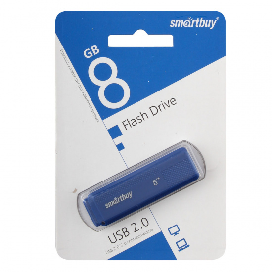 Флеш-память USB 8 Gb Smartbuy Dock Blue  (SB8GBDK-B)