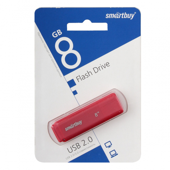 Флеш-память USB 8 Gb Smartbuy Dock Red  (SB8GBDK-R)