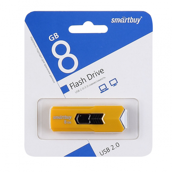 Флеш-память USB 8 Gb Smartbuy STREAM Yellow (SB8GBST-Y)