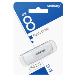 Флеш-память USB 8 Gb Smartbuy Scout White (SB008GB2SCW)