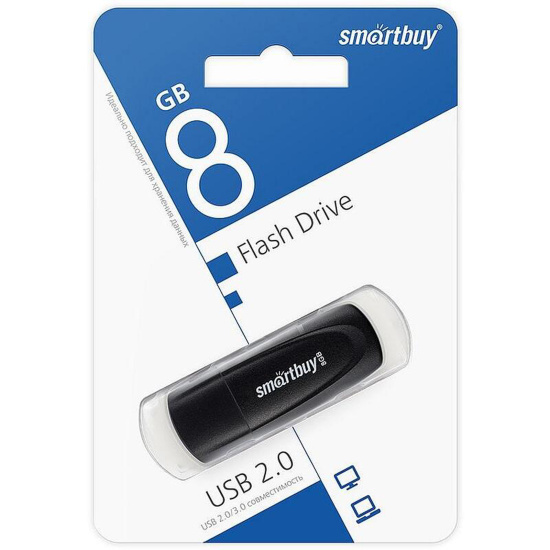 Флеш-память USB 8 Gb Smartbuy Scout Black (SB008GB2SCK)