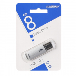 Флеш-память USB 8 Gb Smartbuy V-Cut Silver (SB8GBVC-S)