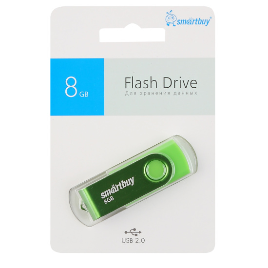 Флеш-память USB 8 Gb Smartbuy Twist Acid Green (SB008GB2TWAG)