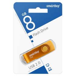 Флеш-память USB 8 Gb Smartbuy Twist Yellow (SB008GB2TWY)