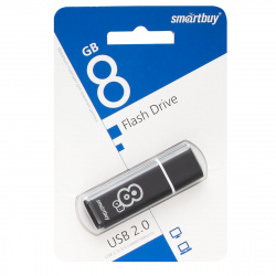 Флеш-память USB 8 Gb Smartbuy Glossy series Black